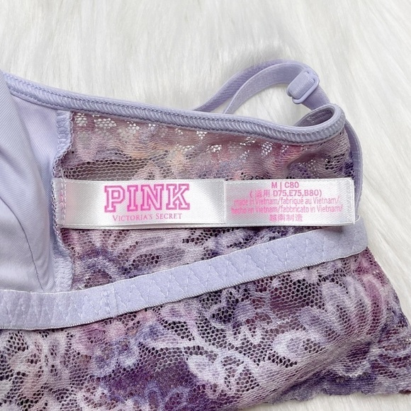 PINK Victorias Secret Lace Bralette Bra Floral - Picture 3 of 4